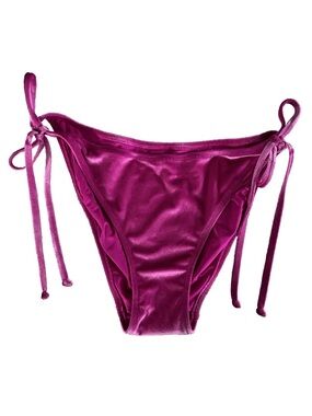 LOVE & SPORTS PLUS 2XL 20 STRETCH PINK GLAM Velvet Tie-Side Bikini Bottom NWOT